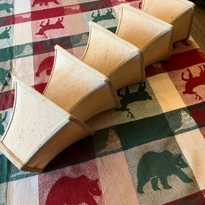 5 chandelier shades in  champagne tan.